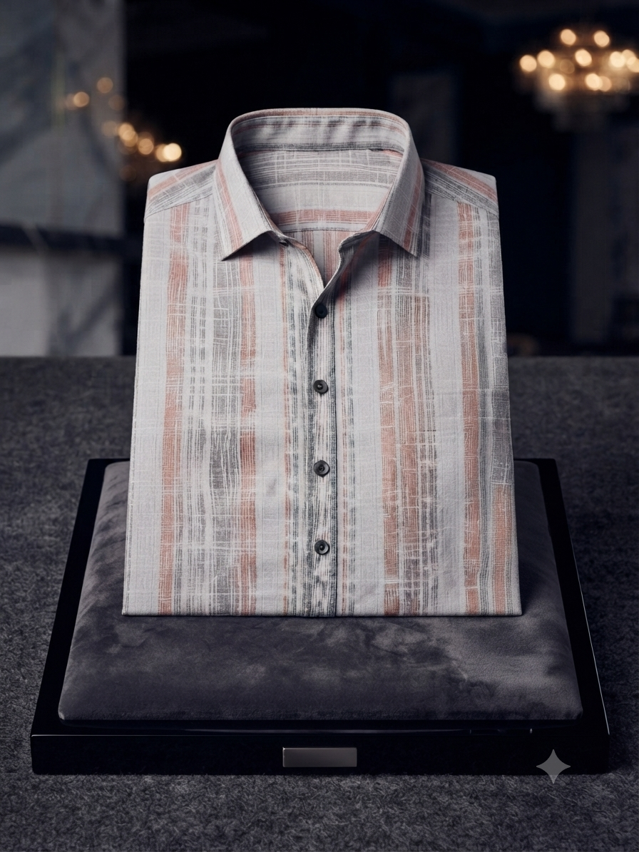 Earth & Ash Textured Stripe Shirt