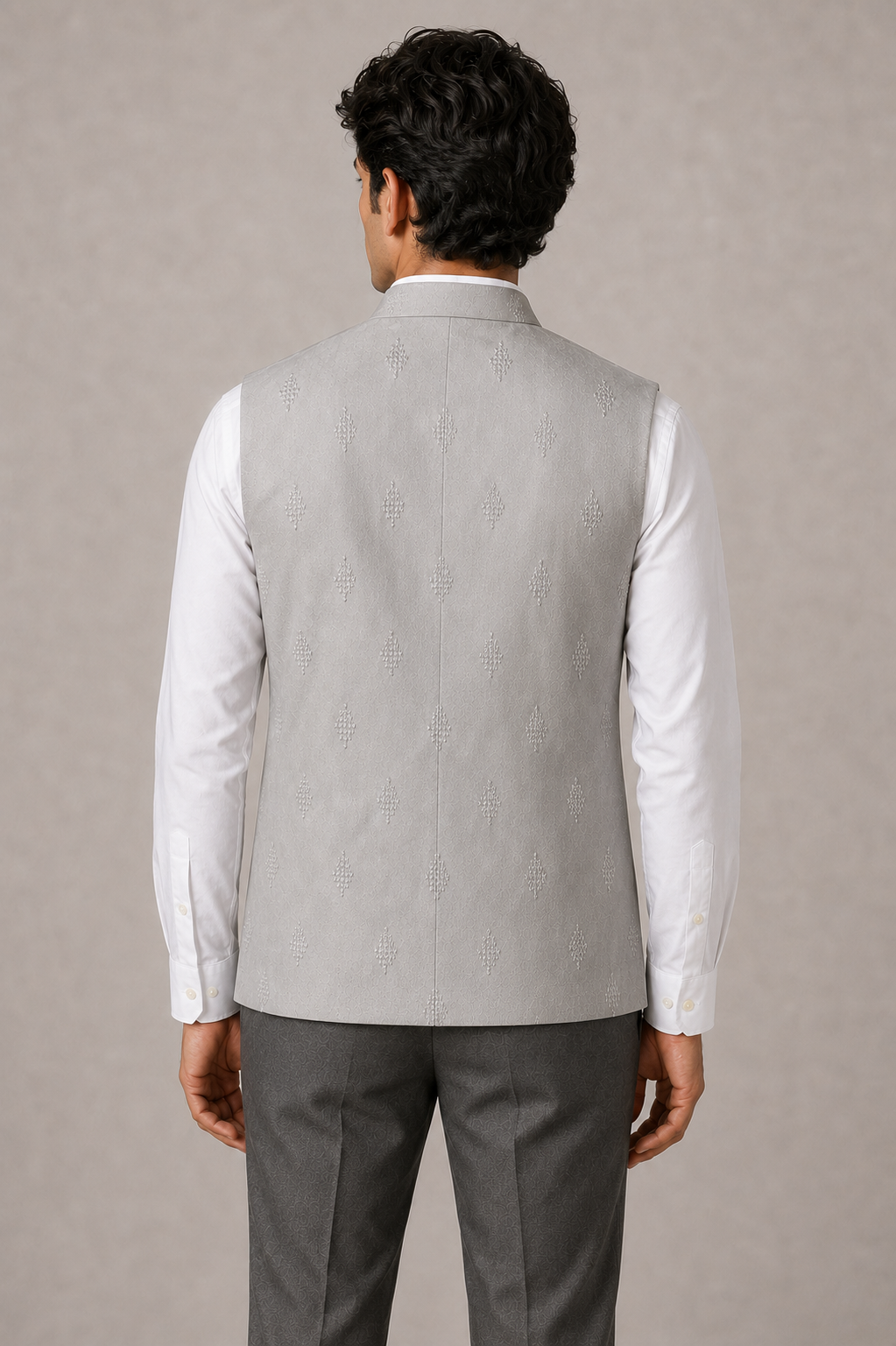 Geometric Motifs Suede Jacket