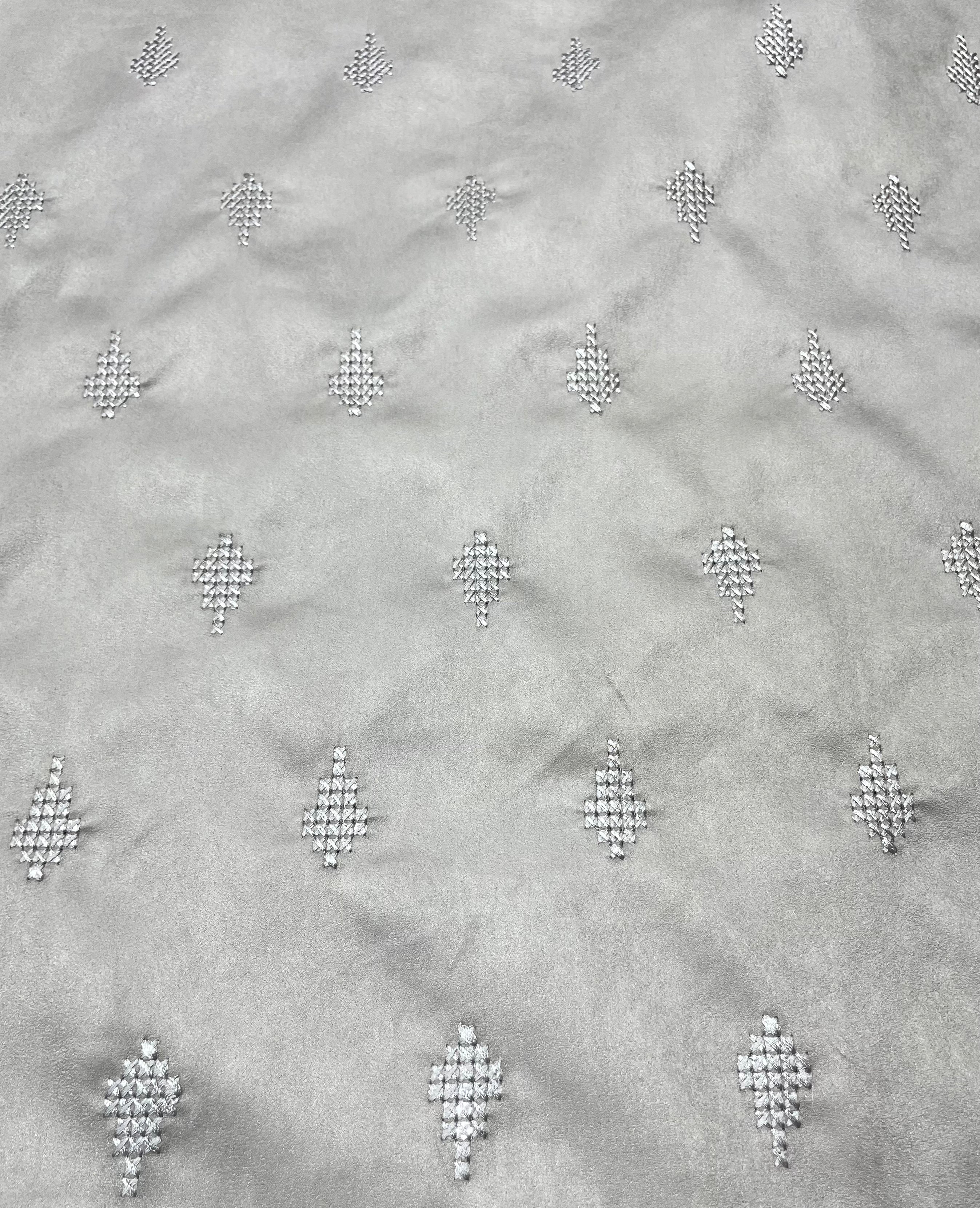 Geometric Motifs Suede Jacket