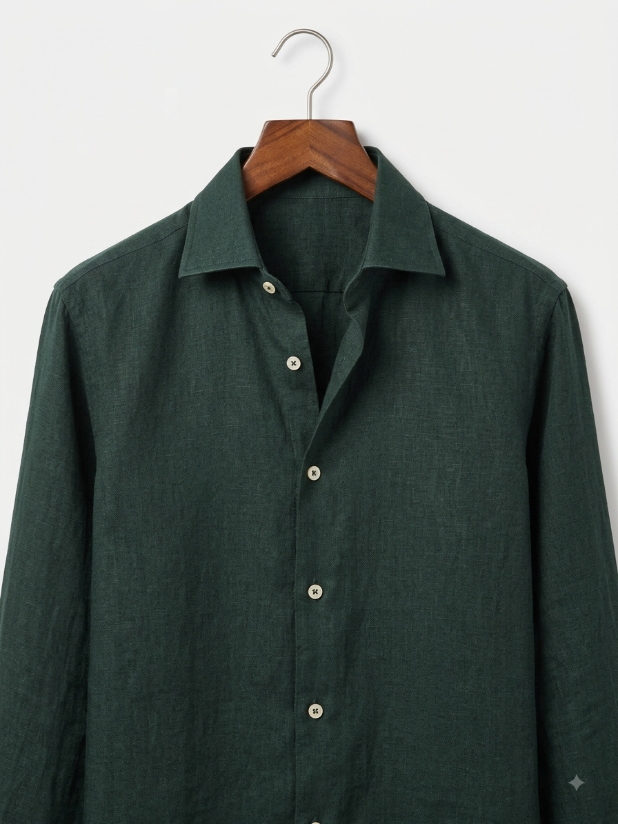 Midnight Green Linen Shirt