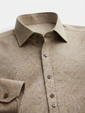 Earth-Tone Abstract Print Shirt