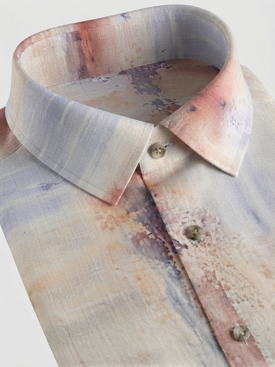 Tuscan Watercolor Linen Shirt