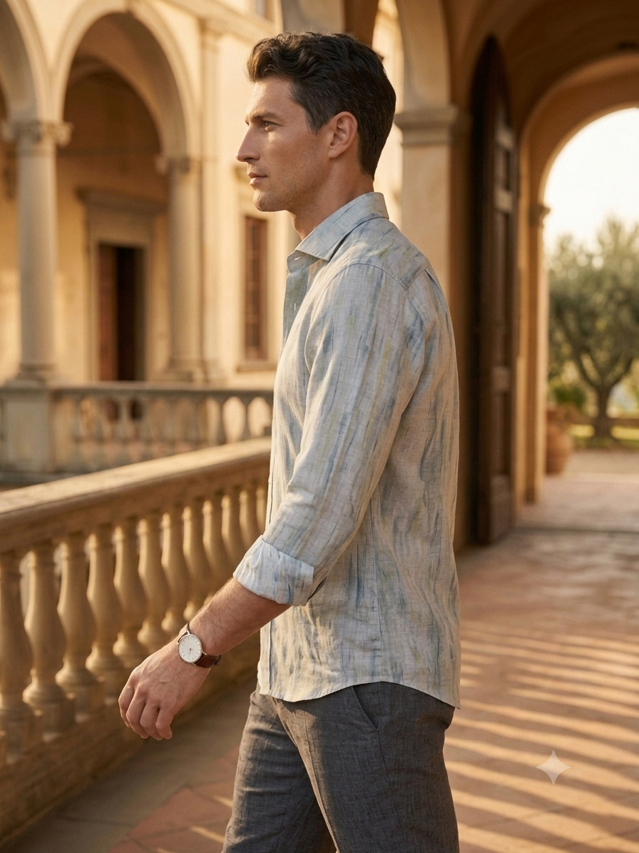 Azure Mist Linen Shirt