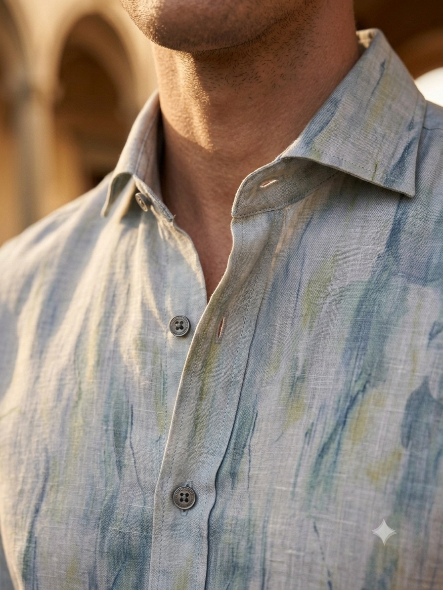 Azure Mist Linen Shirt