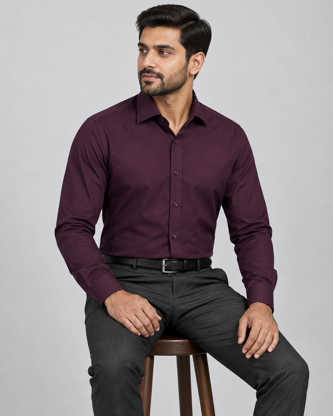 Deep Plum Cotton Shirt