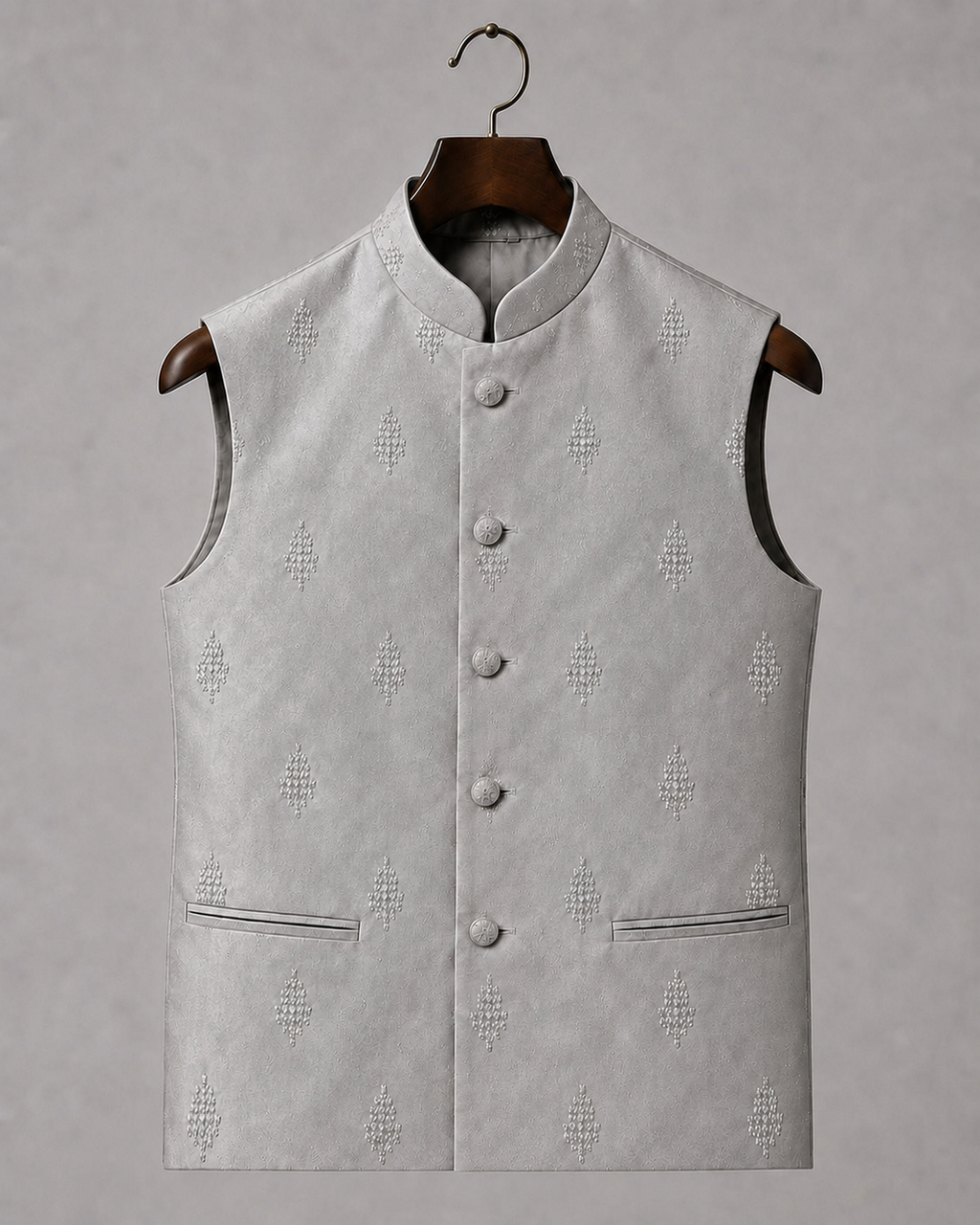 Geometric Motifs Suede Jacket