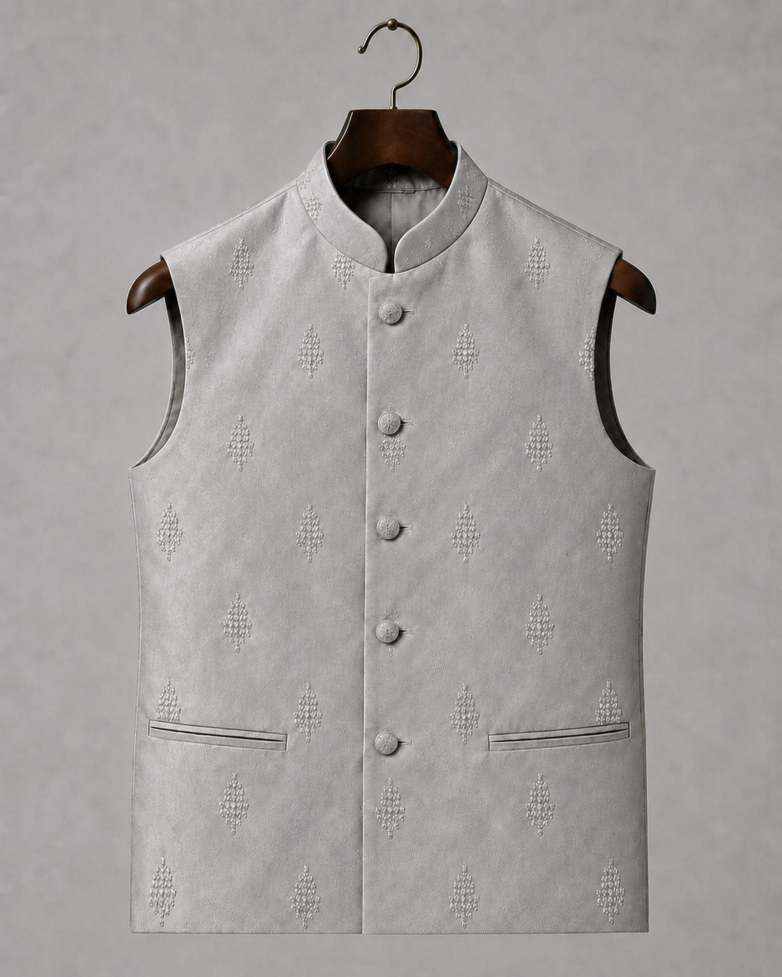 Geometric Motifs Suede Jacket
