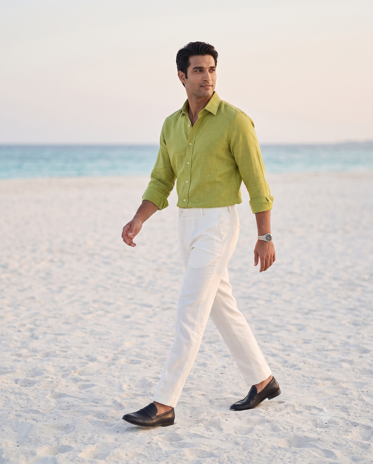 Riviera Olive Linen Shirt