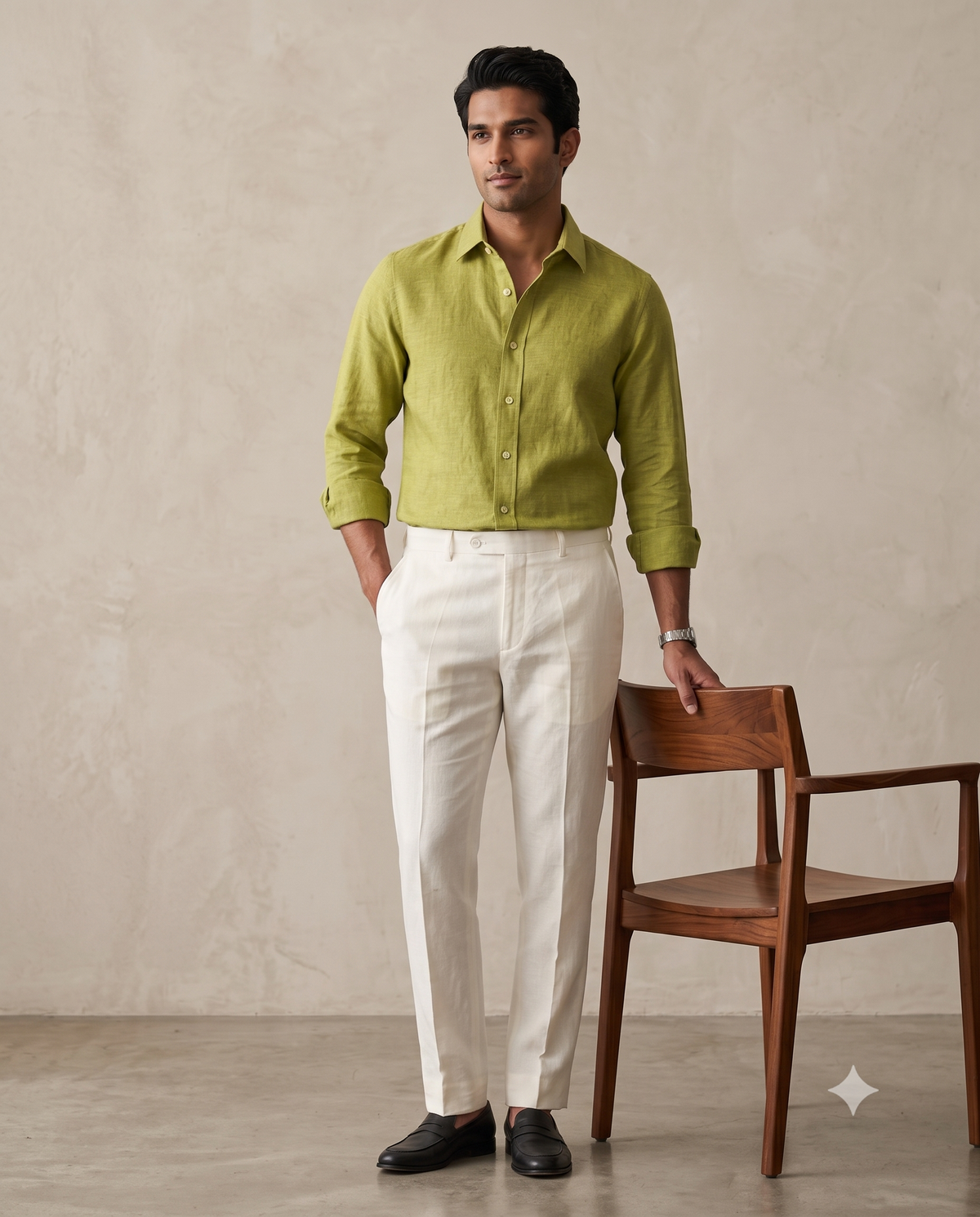 Riviera Olive Linen Shirt