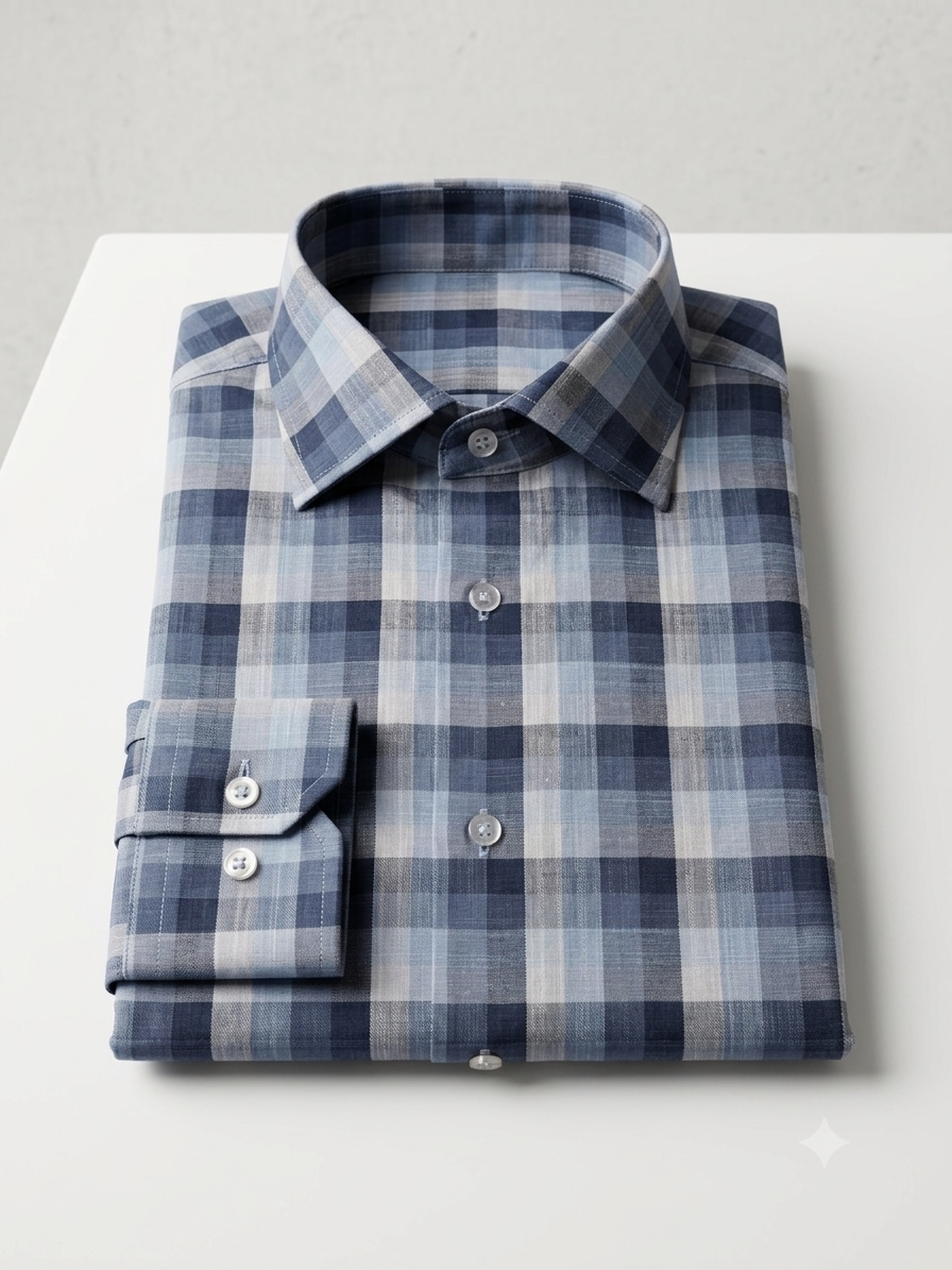 Faded Navy Plaid Weekend Shirt