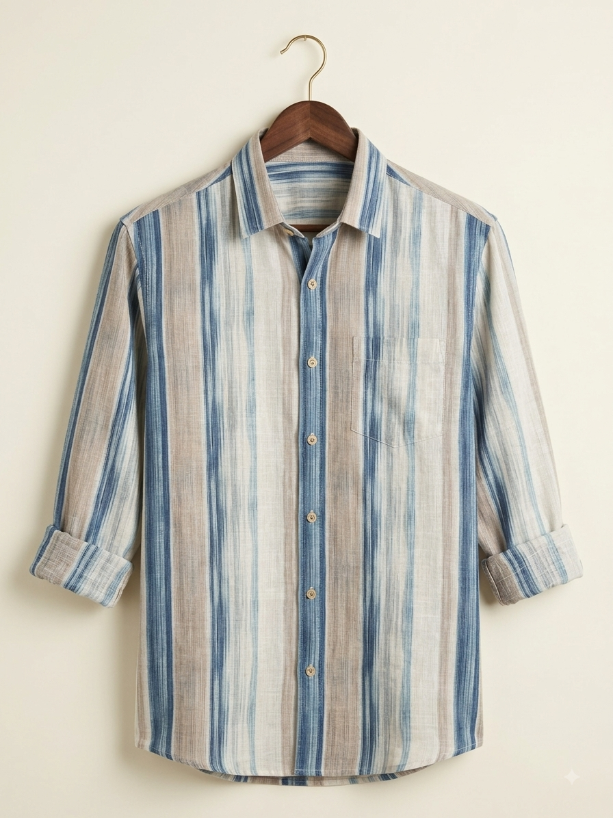 Artisan Blurred Stripe Linen Shirt