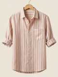 Pastel Striped Pure Linen Shirt
