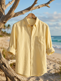 Coastal Yellow Linen Shirt