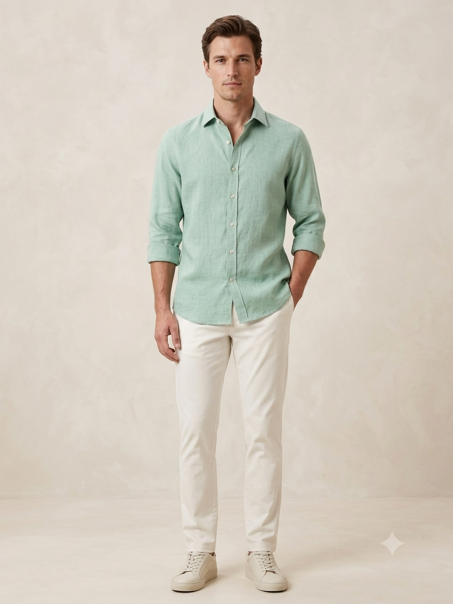 Sage Green Linen Shirt