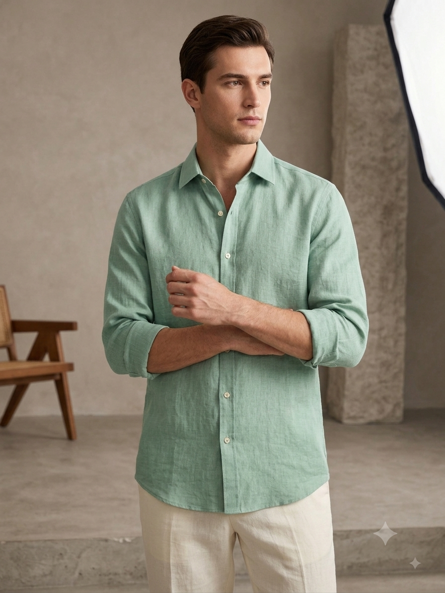 Sage Green Linen Shirt