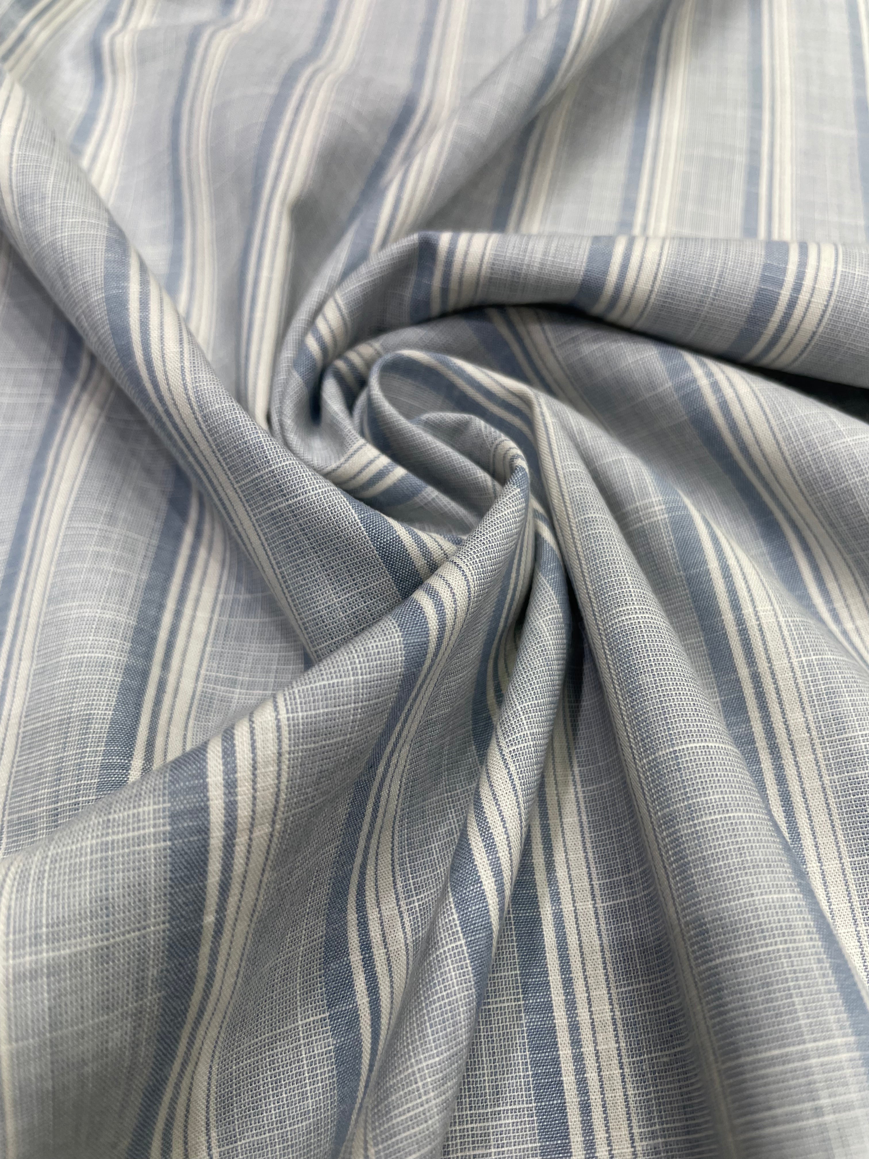 Pure Cotton Slub Striped Shirt