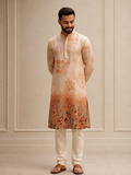 Rust Ombre Floral Digital Print Kurta