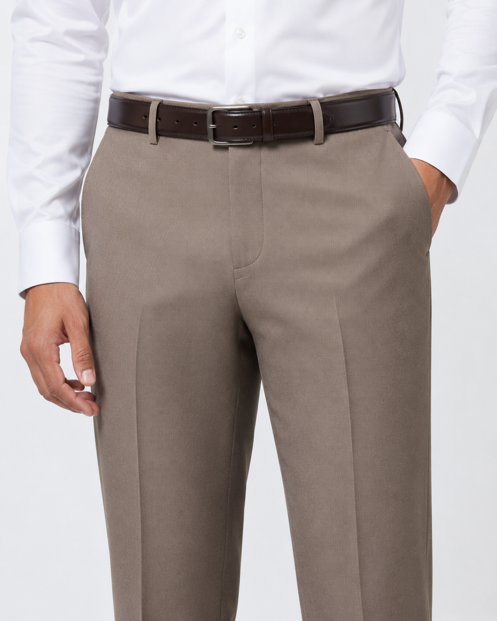Camel Brown Merino Wool Blend Pant