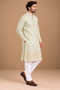 Pistachio Threadwork Festive Kurta