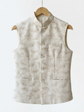 Ivory Floral Brocade Bandi Jacket