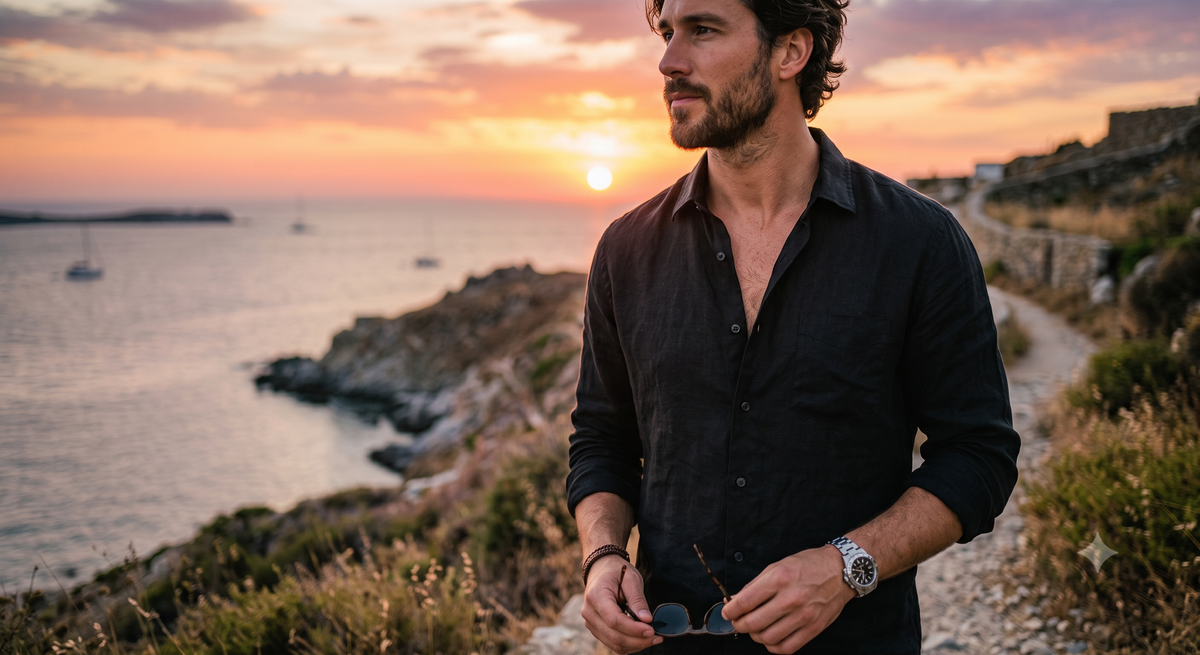Smoky Black Linen Shirt