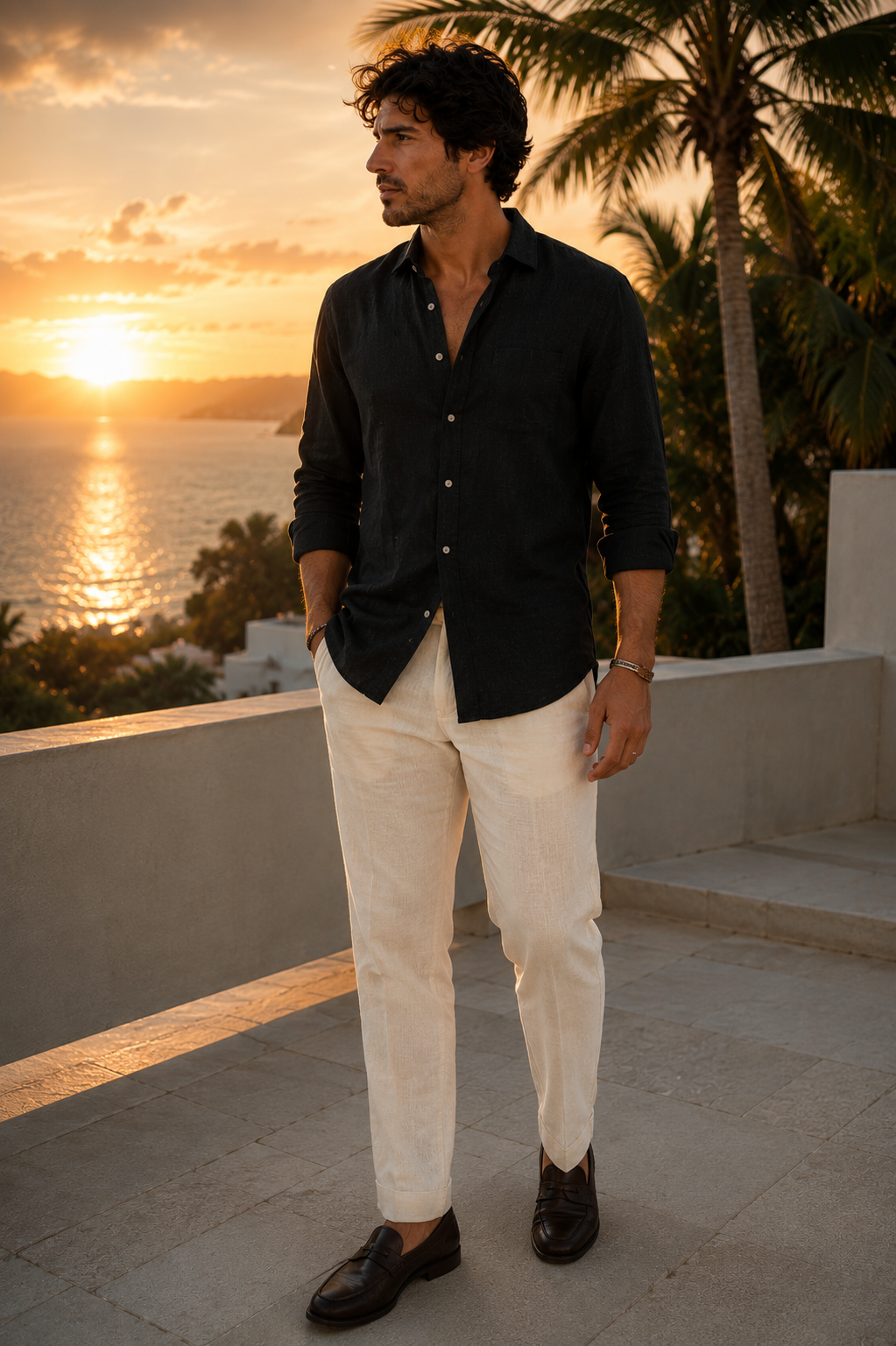 Smoky Black Linen Shirt