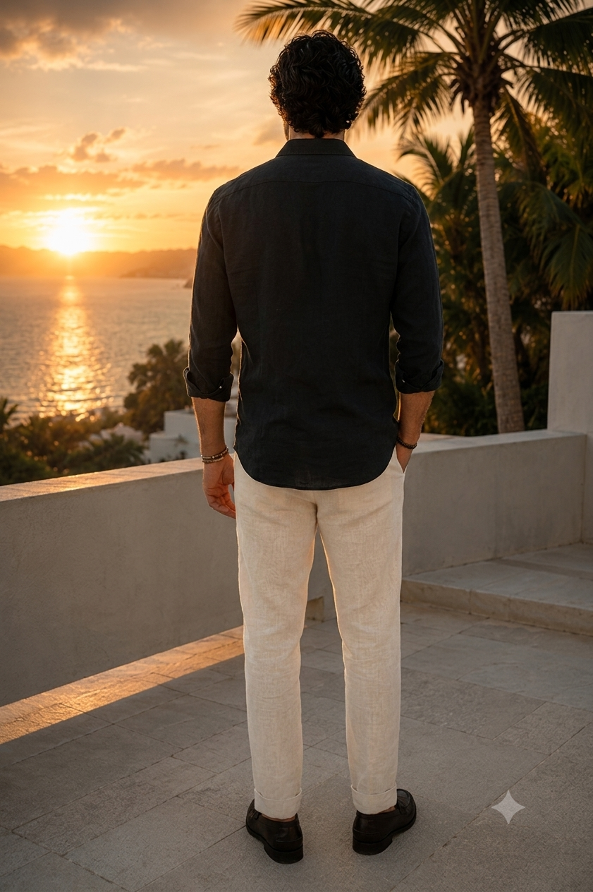 Smoky Black Linen Shirt