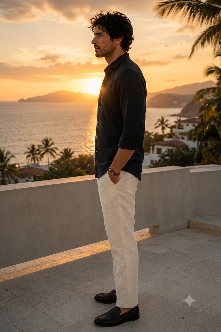 Smoky Black Linen Shirt