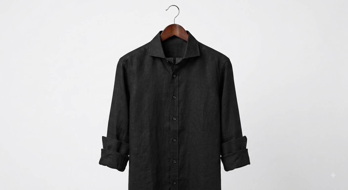 Smoky Black Linen Shirt