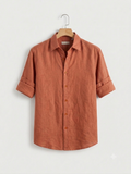 Rust Orange Linen Shirt