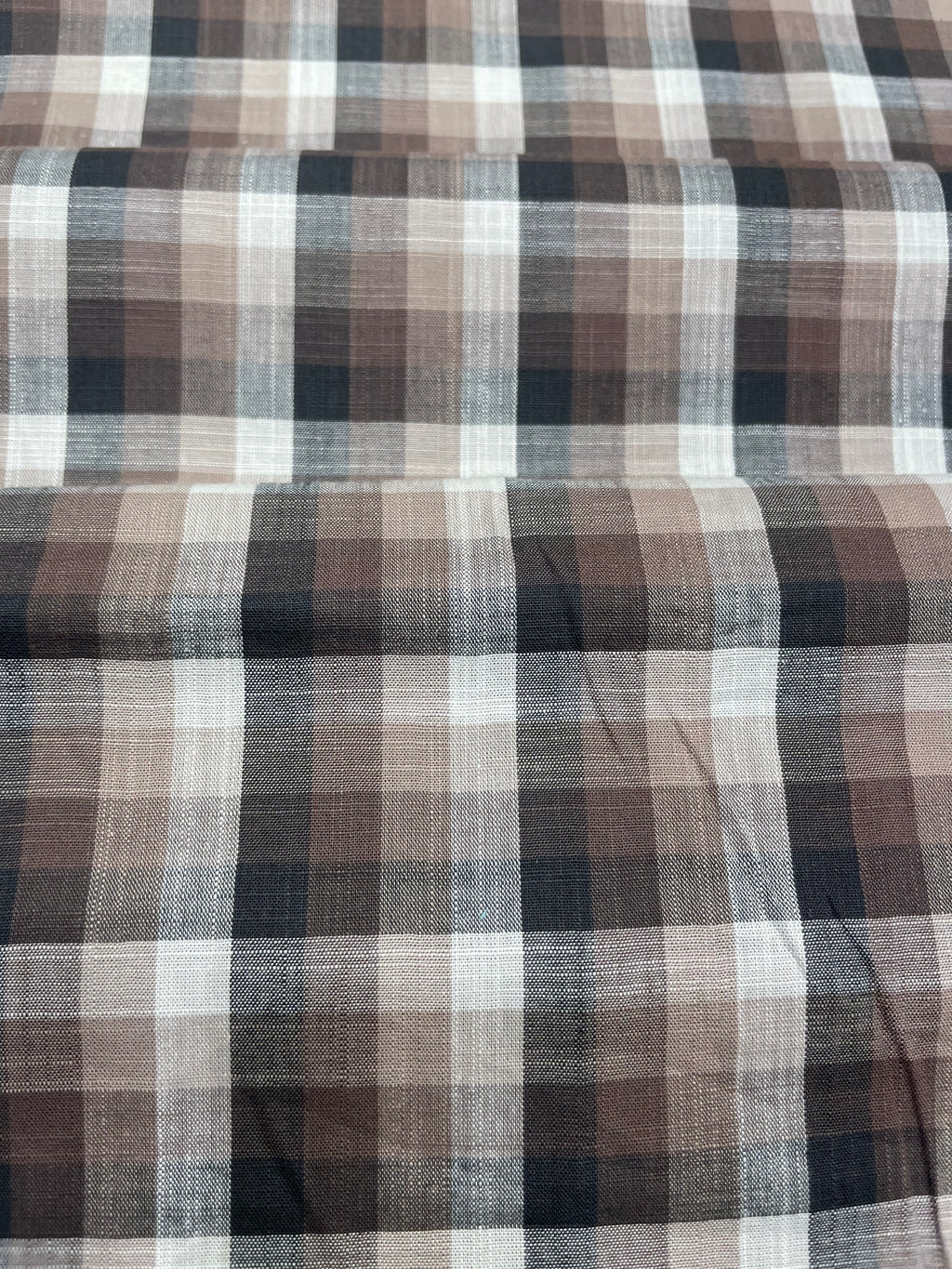 Mocha Brown Check Tailored Shirt