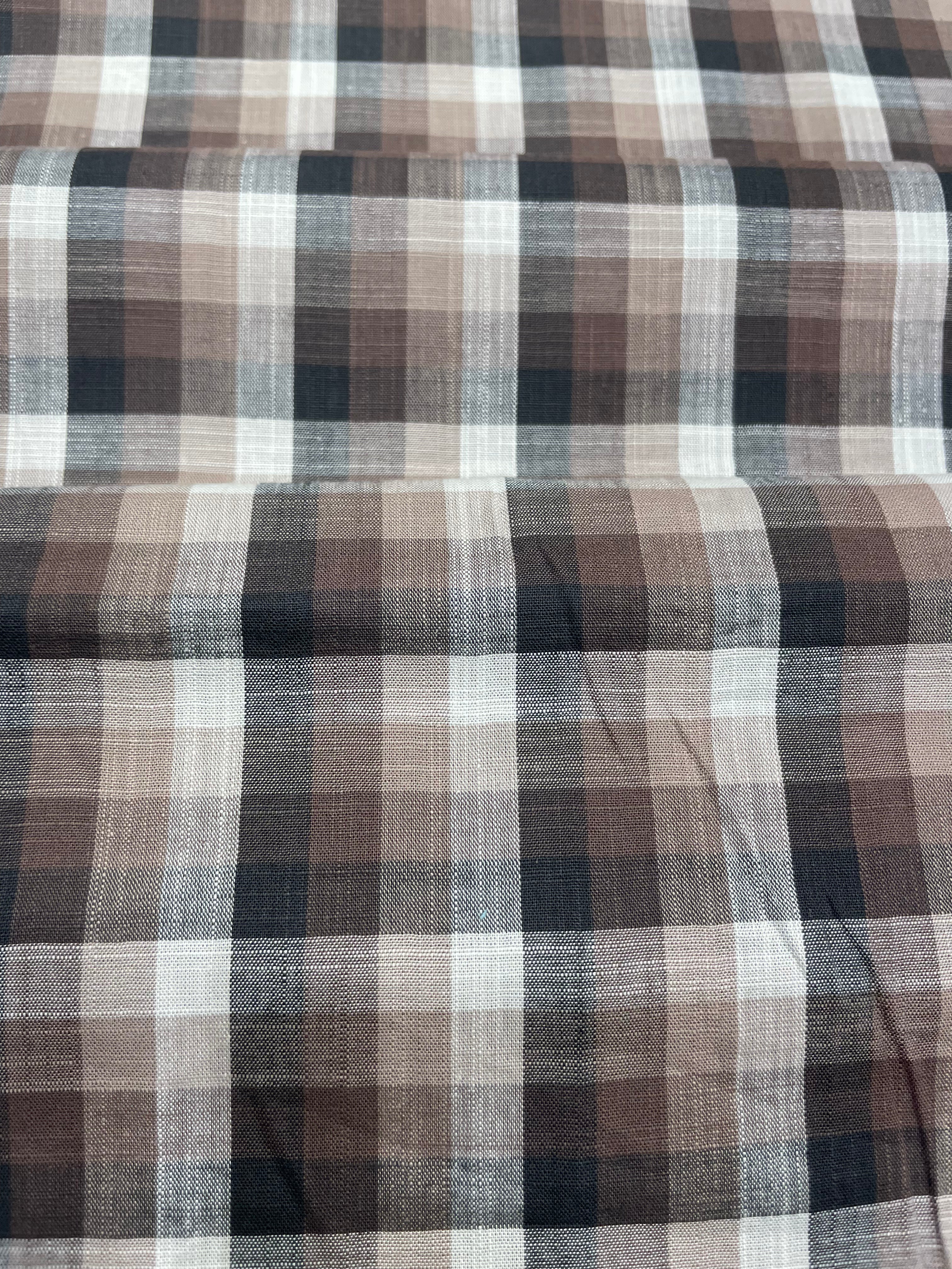 Mocha Brown Check Tailored Shirt