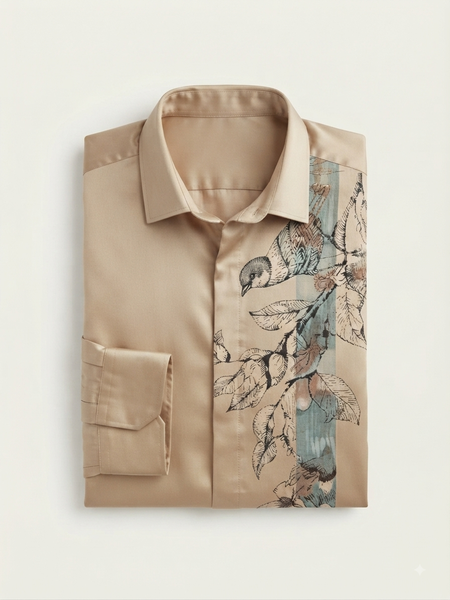 Hand-Illustrated Sparrow Shirt