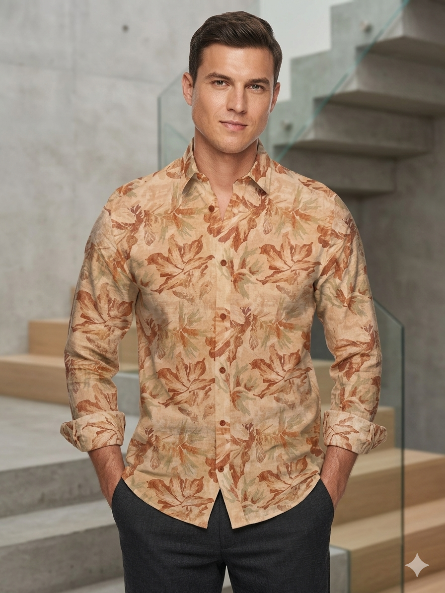 Floral Linen Print Shirt