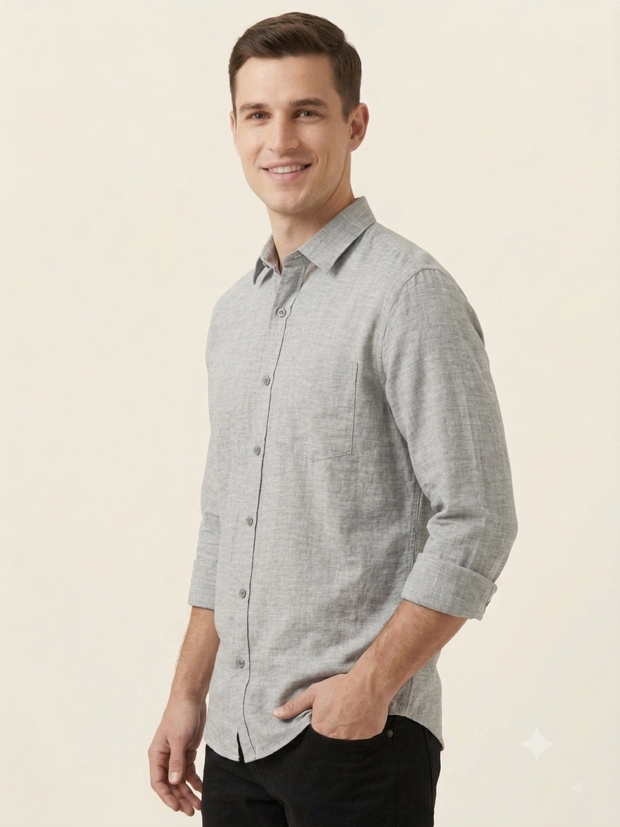 Cloud Grey Linen Shirt