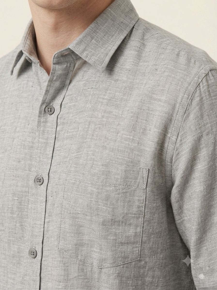 Cloud Grey Linen Shirt