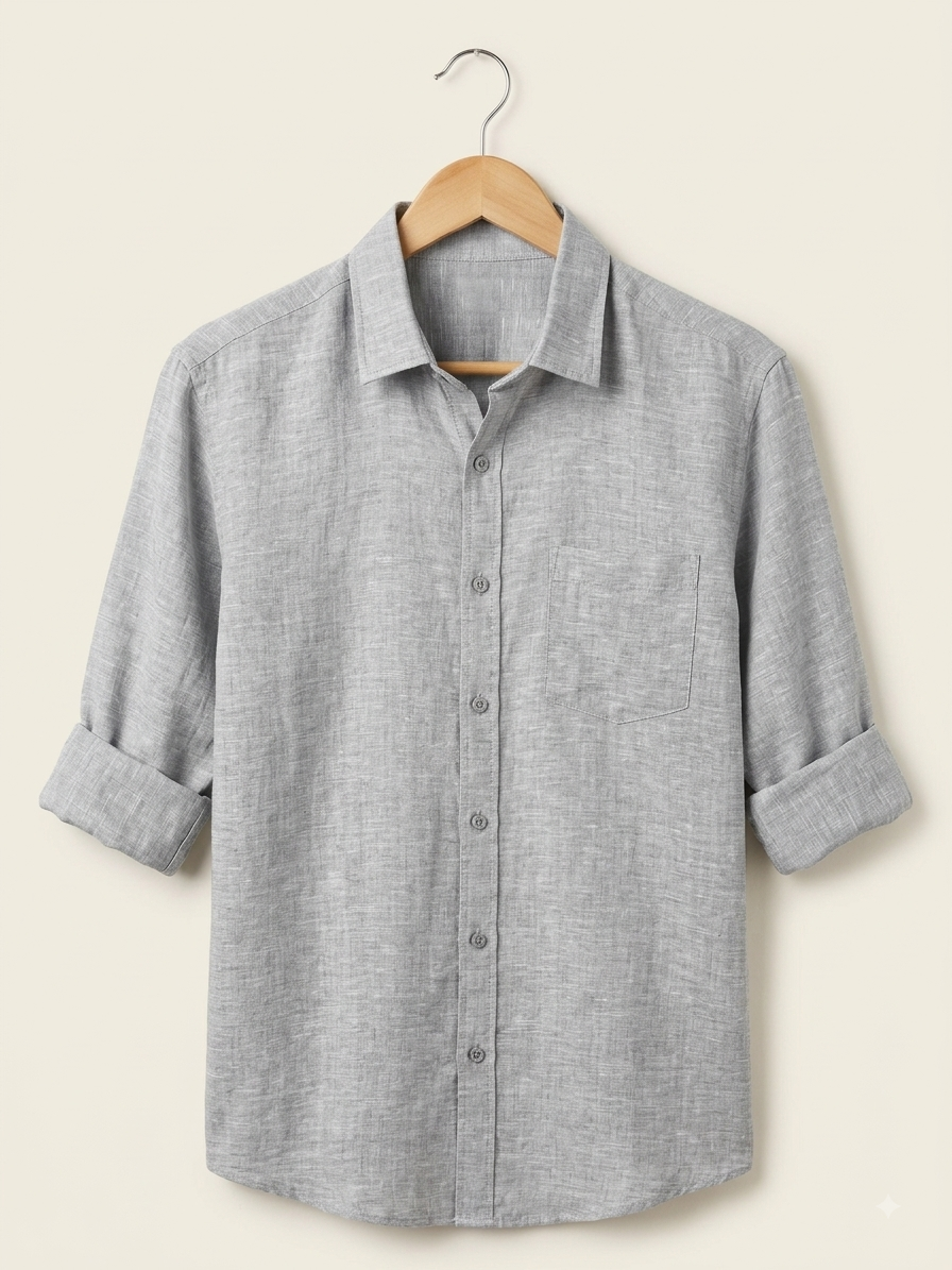 Cloud Grey Linen Shirt