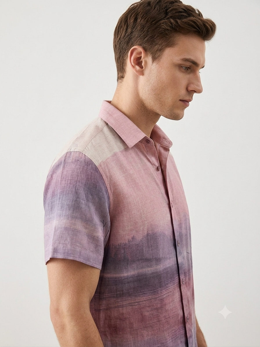 Sunrise Pink Linen Shirt
