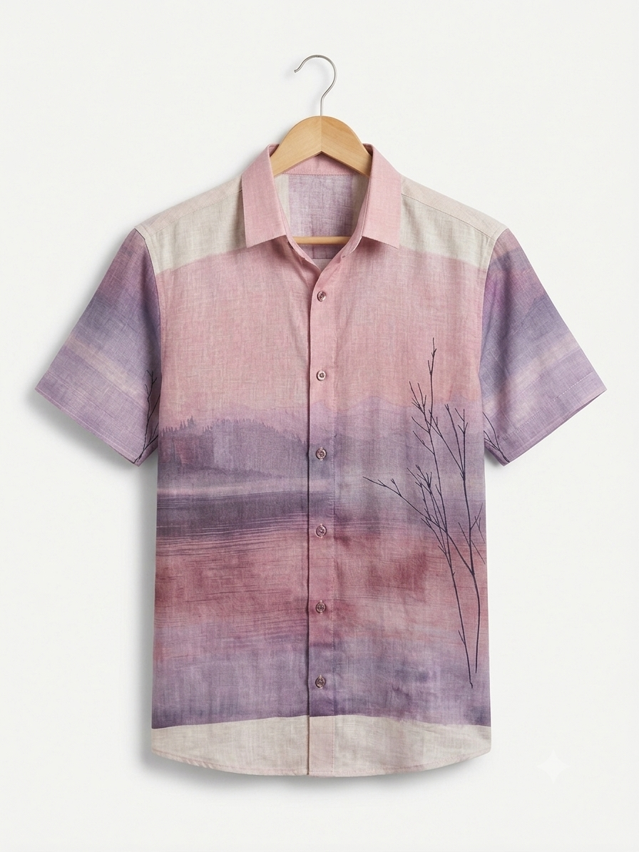 Sunrise Pink Linen Shirt