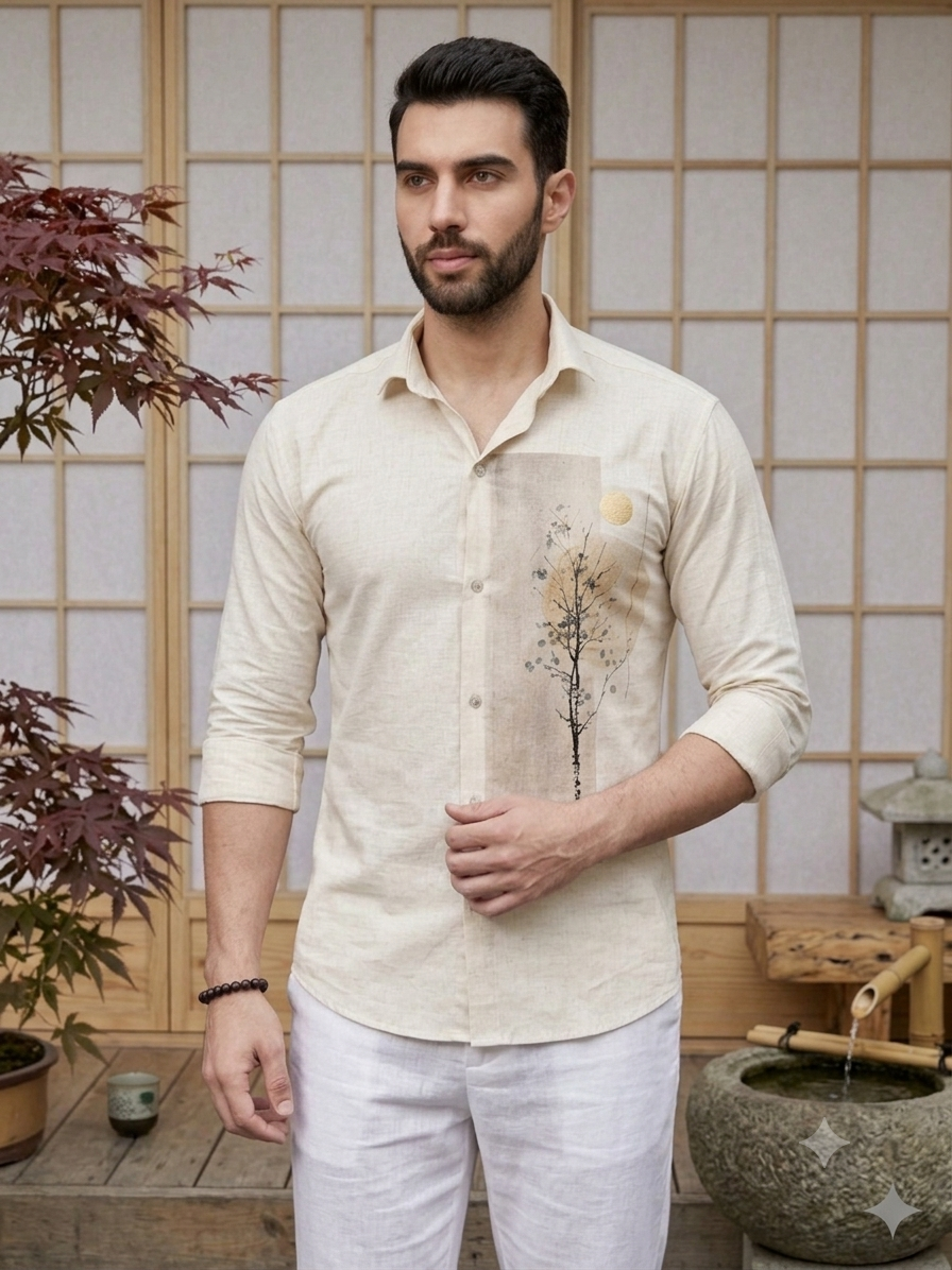 Autumn Silhouette Print Shirt