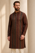 Royal Burgundy Vertical Motif Kurta