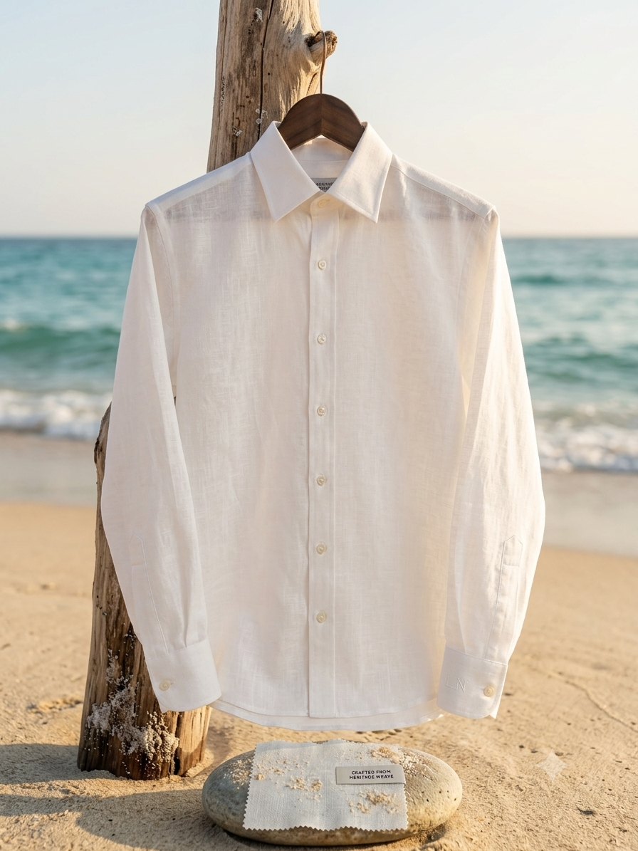 Ivory Cream Linen Shirt