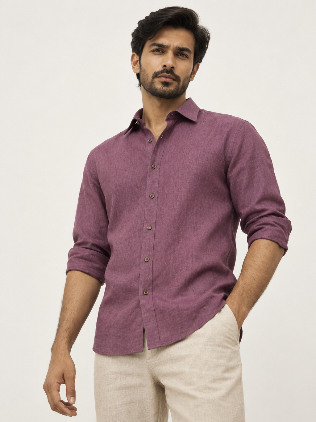 Plum Linen Shirt