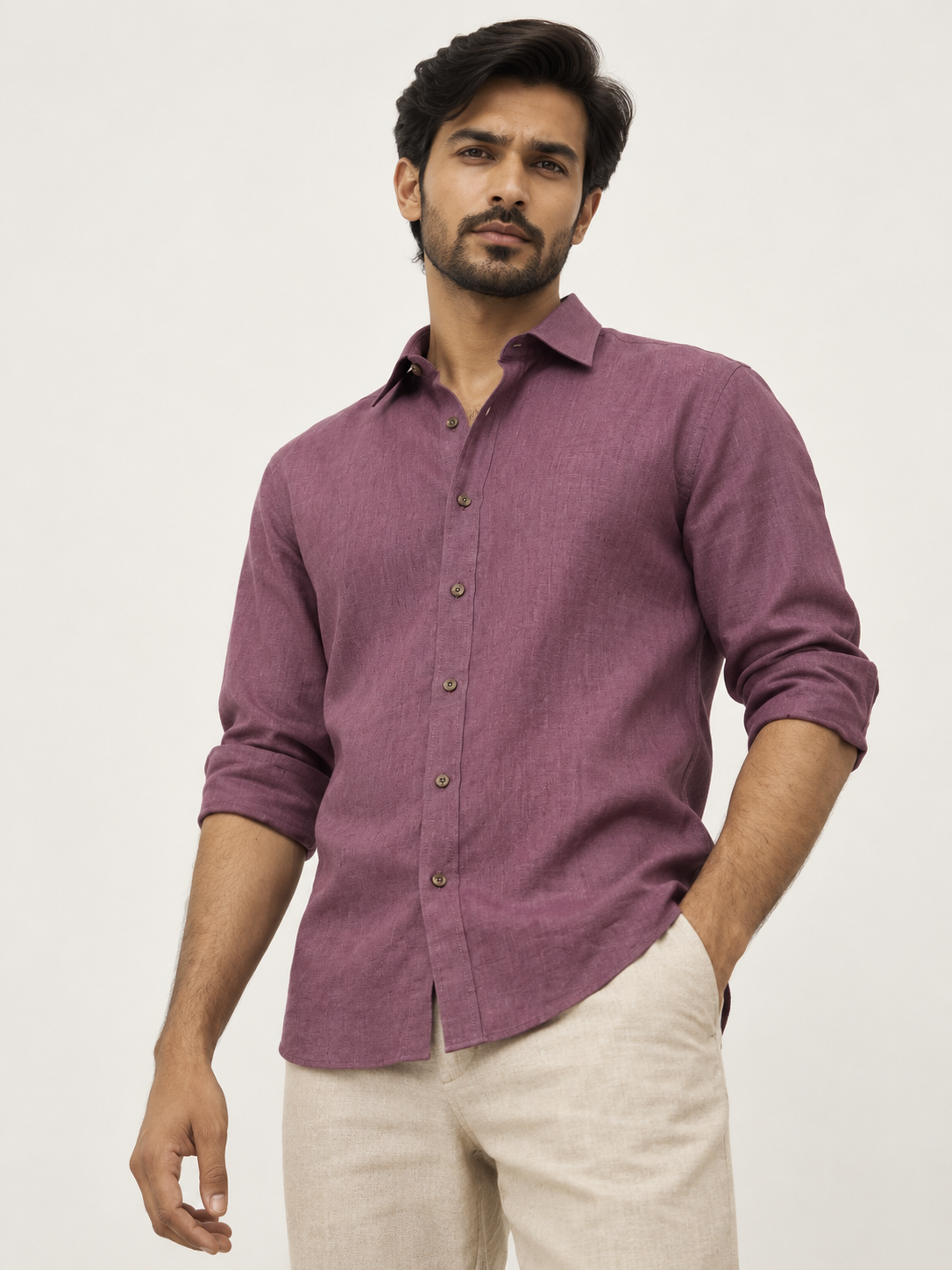 Plum Linen Shirt