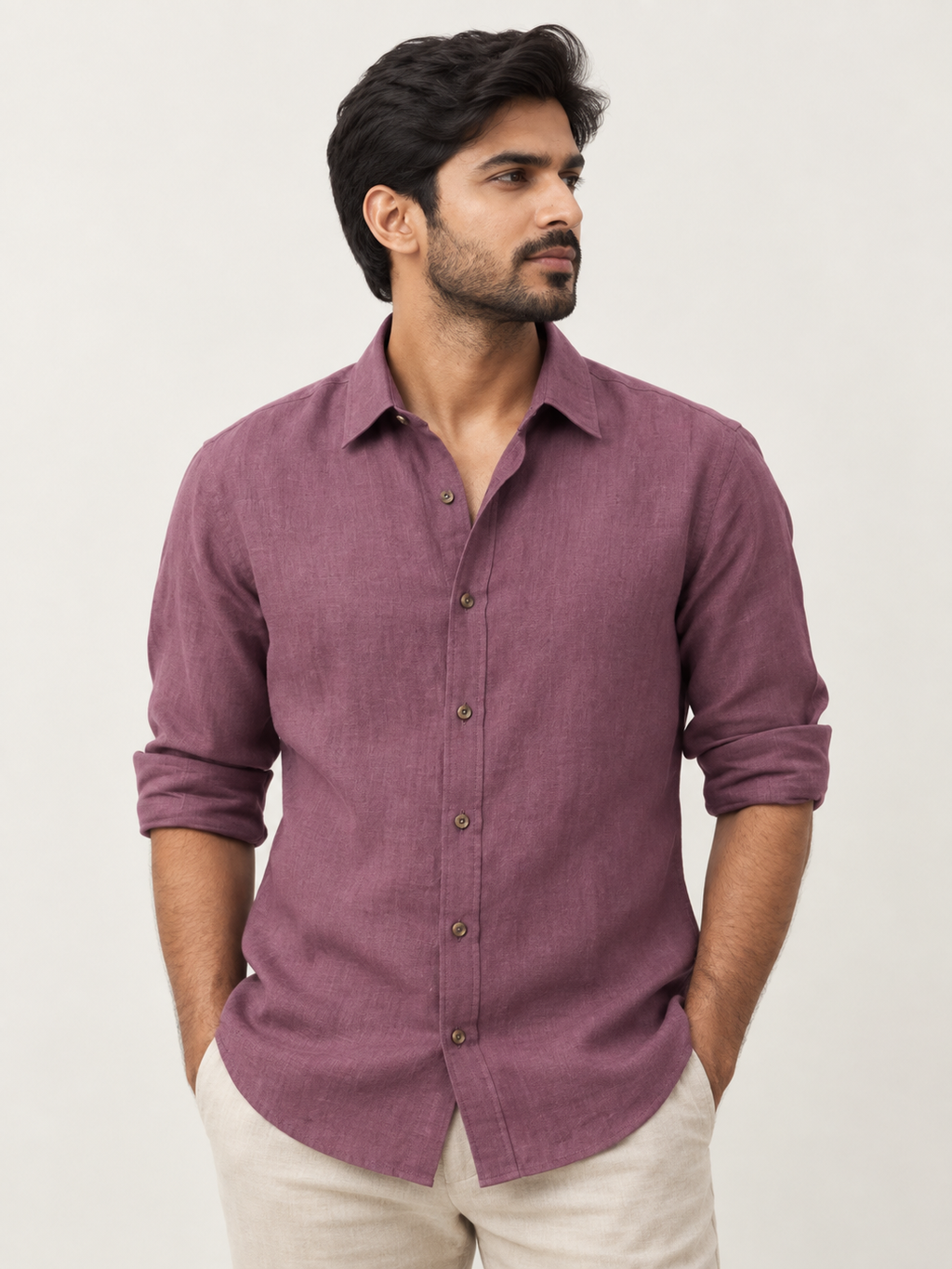 Plum Linen Shirt
