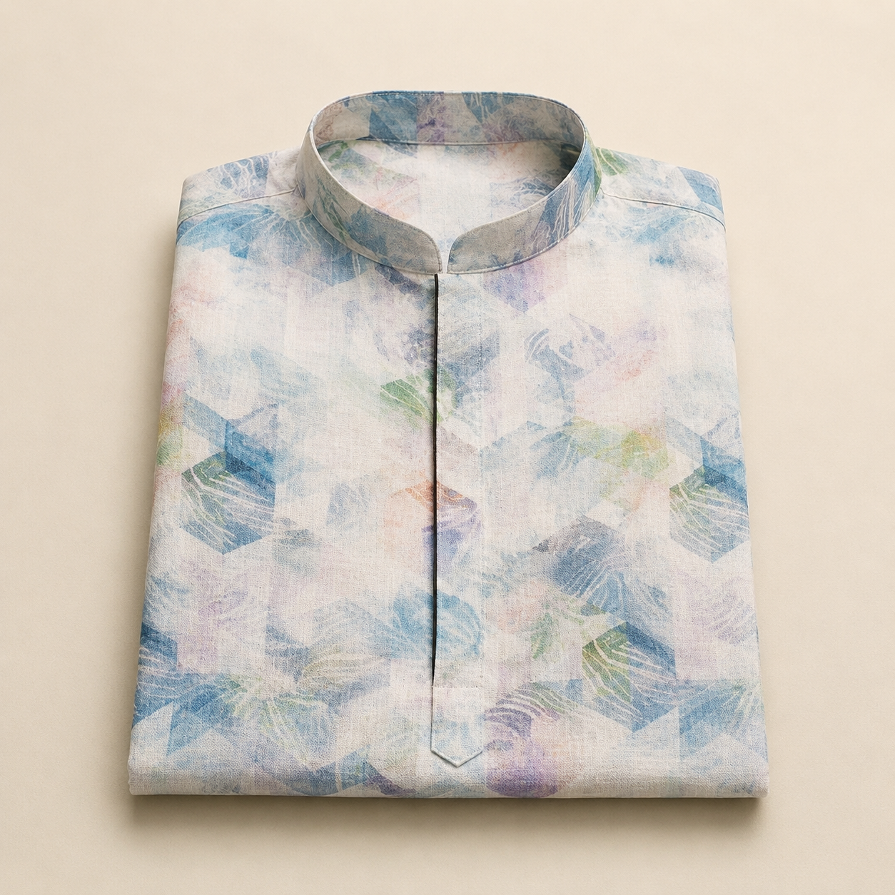 Pastel Geometric Prism Kurta