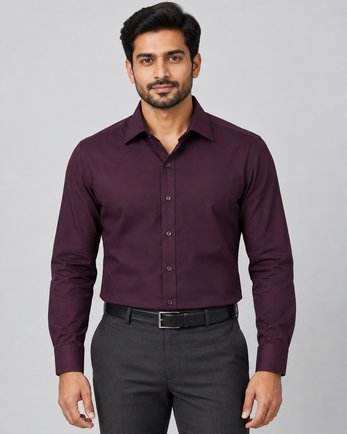 Deep Plum Cotton Shirt