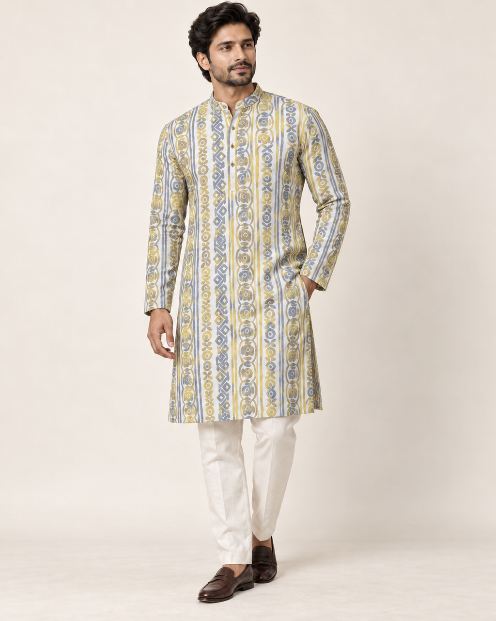 Sun-Washed Line Art Kurta
