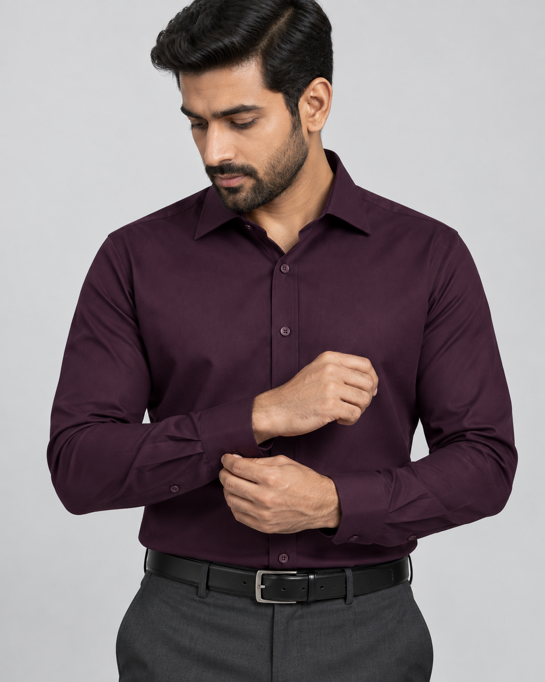 Deep Plum Cotton Shirt