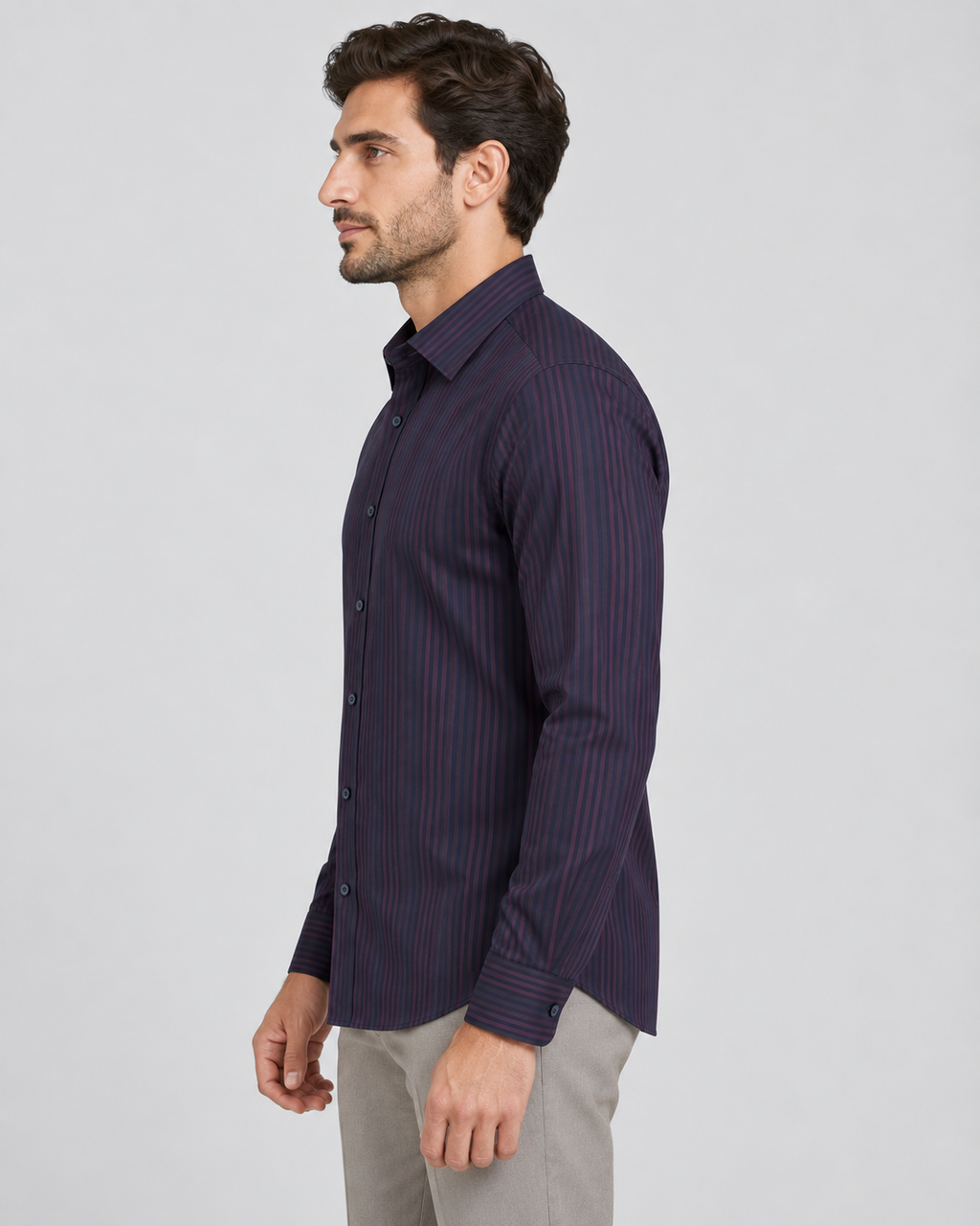 Midnight & Crimson Linear Shirt